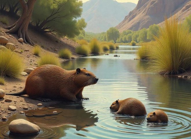 Beavers in historical Arizona riparian rivers like the Gila.